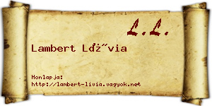 Lambert Lívia névjegykártya